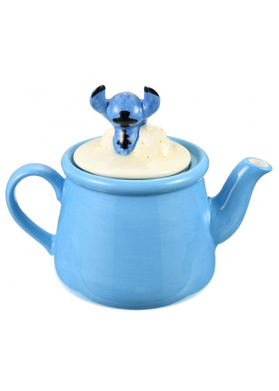 小魔星 史迪仔 史迪奇 星際寶貝 藍色 沙灘 玩耍 陶瓷 茶壺 連 濾茶器