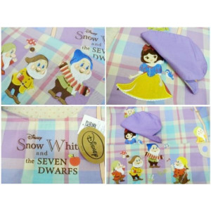 白雪公主 與 七個小矮人 可愛版 捉迷藏 紫藍色 格仔 圍裙 幼兒園老師 工作服