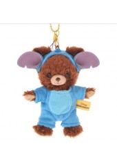 大學熊 x 小魔星 史迪仔 史迪奇 星際寶貝 藍色 服裝 毛公仔  電話繩 吊飾